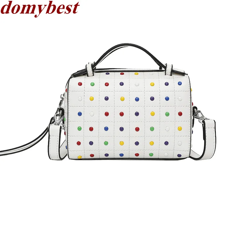 

Women's handbag color block 2017 rivet for  bag fashion handbag fashion messenger bag