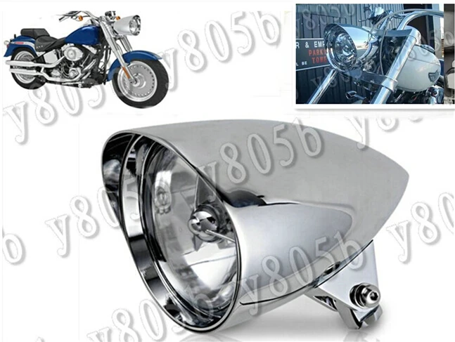 

Motorcycle Chrome Bullet Tri Bar 5.75" Headlight For Suzuki Boulevard C50 Volusia 800 C90 M109R C109 Marauder 800 M50 Intruder
