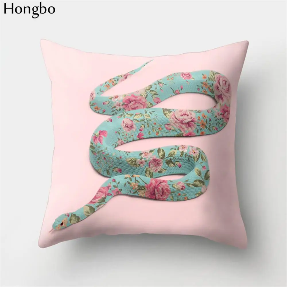 Hongbo 1 шт. домашний декор винтажный Рождественский Чехол на подушку Лось слон Лев Жираф змея сад наволочка с единорогом чехол - Цвет: 2