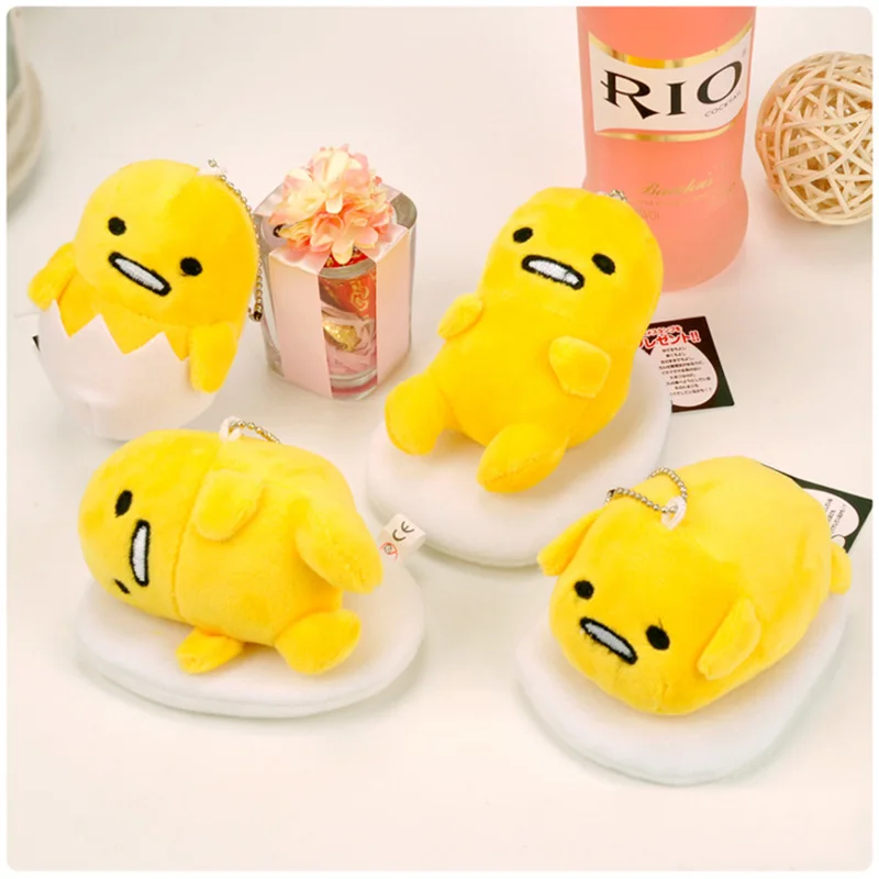 Kawaii NEW Cartoon Lazy Egg Gudetama Plush Pendant Toys Yellow Lazy Eggs Stuffed Dolls Phone Keychain