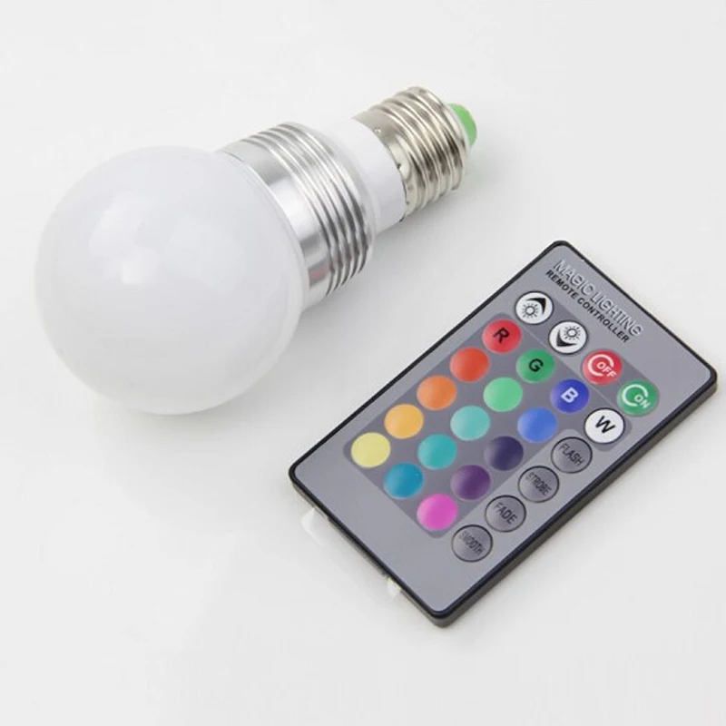 

AC85-265V RGB LED Lamp 3W E27 E14 GU10 Led 16 Color Bulb Changeable Lamp multiple colour with Remote Control Led Lighting