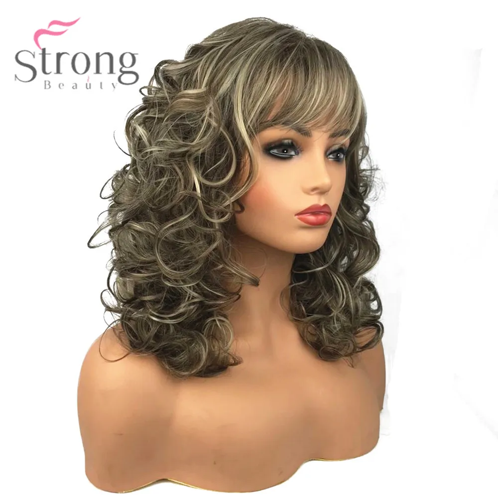 Цена StrongBeauty Женские синтетические парики длинные вьющиеся волосы бежевый блонд микс монолитным натуральные парики