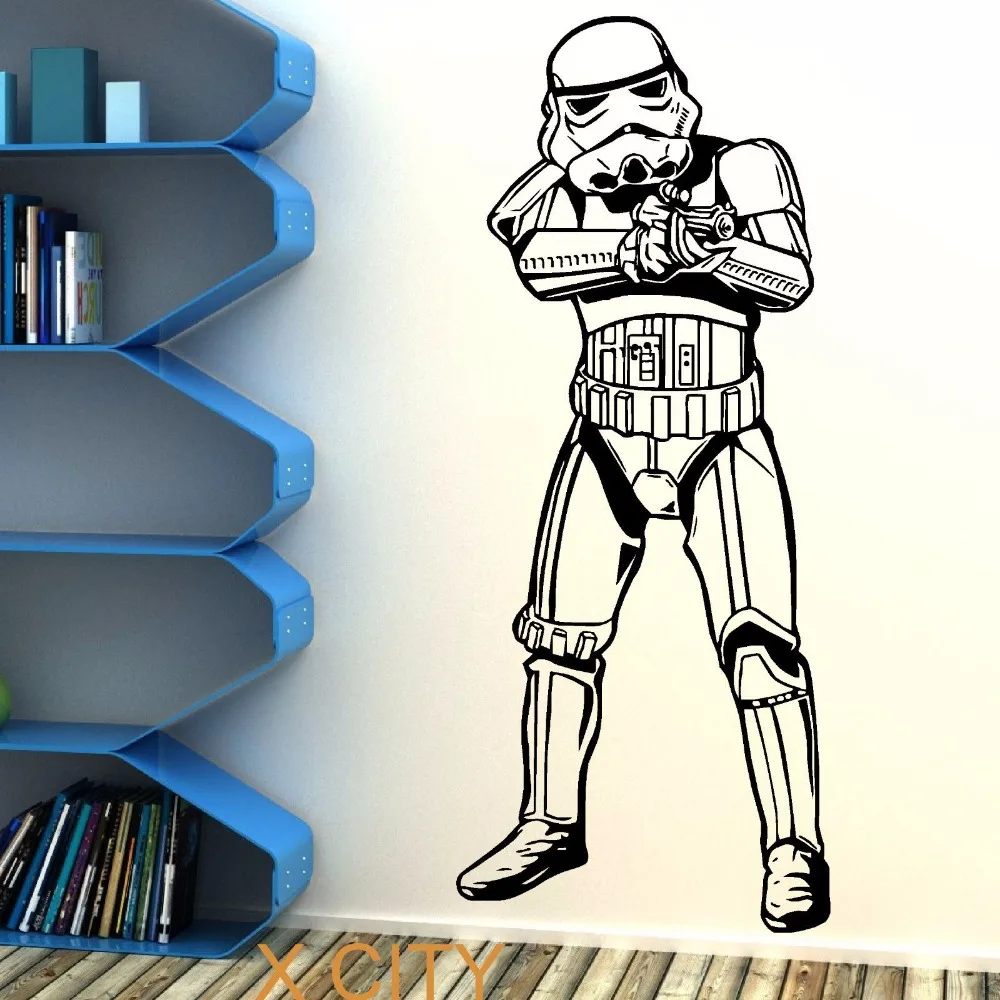 

STAR WARS STORM TROOPER wall art sticker decal removable vinyl cut movie themed DIY Home Decoration Poster Mural Room