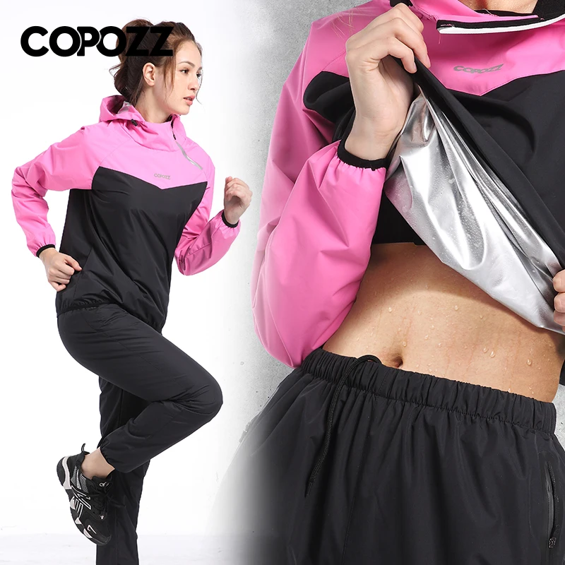 Lover-Beauty Sauna Suit Women Weight Loss Sport Sweat Tops and Pants for Jogger Gym Athletic Fitness