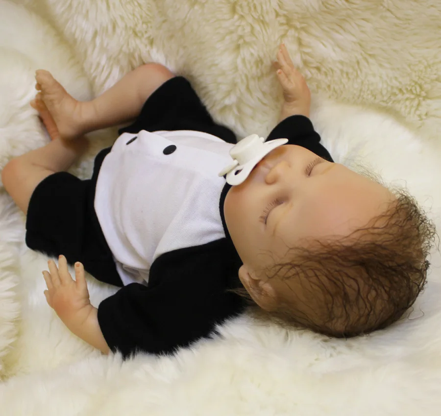 OtardDolls Bebe Reborn Dolls 18 дюймов Reborn Baby Doll мягкая виниловая силиконовая кукла для новорожденного bonecas одежда с пандой для детей Подарки