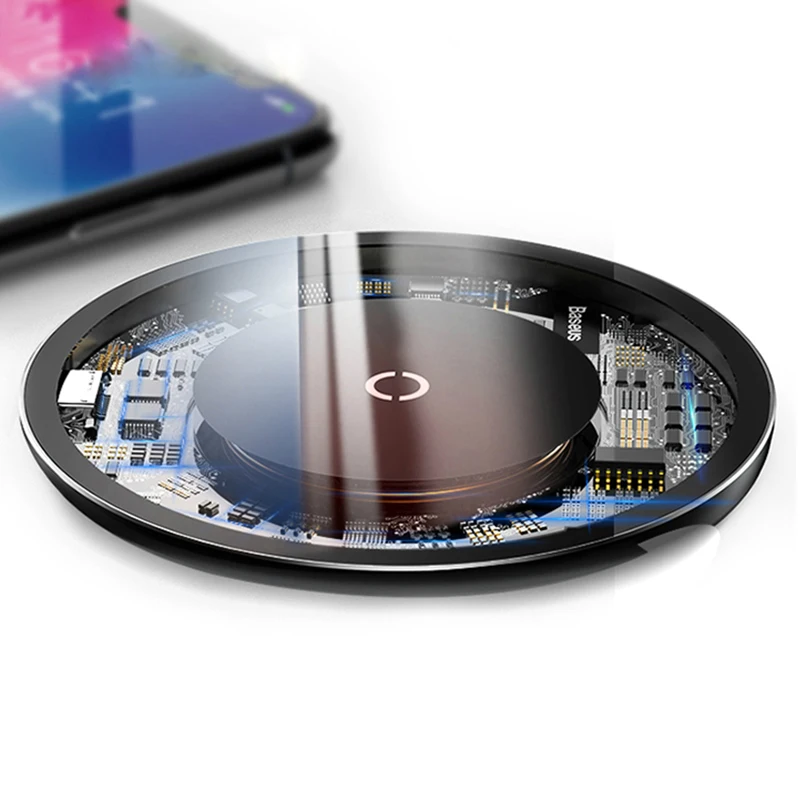 

10W Qi Wireless Charger for iPhone X/XS Max XR Universal Visible Element Wireless Charging pad for IOS Android Mobile Phone