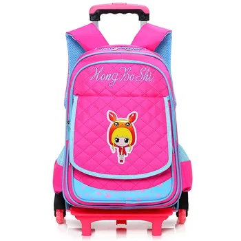 

Detachable School Bags 2/6 Wheels Backpack for Girls boys Waterproof Wheeled Backpack Children Kids Schoolbag Rolling Bookbag