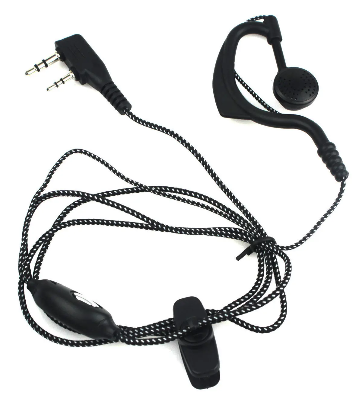 Single Ear Hanger Earphone 2 Pin w Mic for Kenwood Two Way Radioin