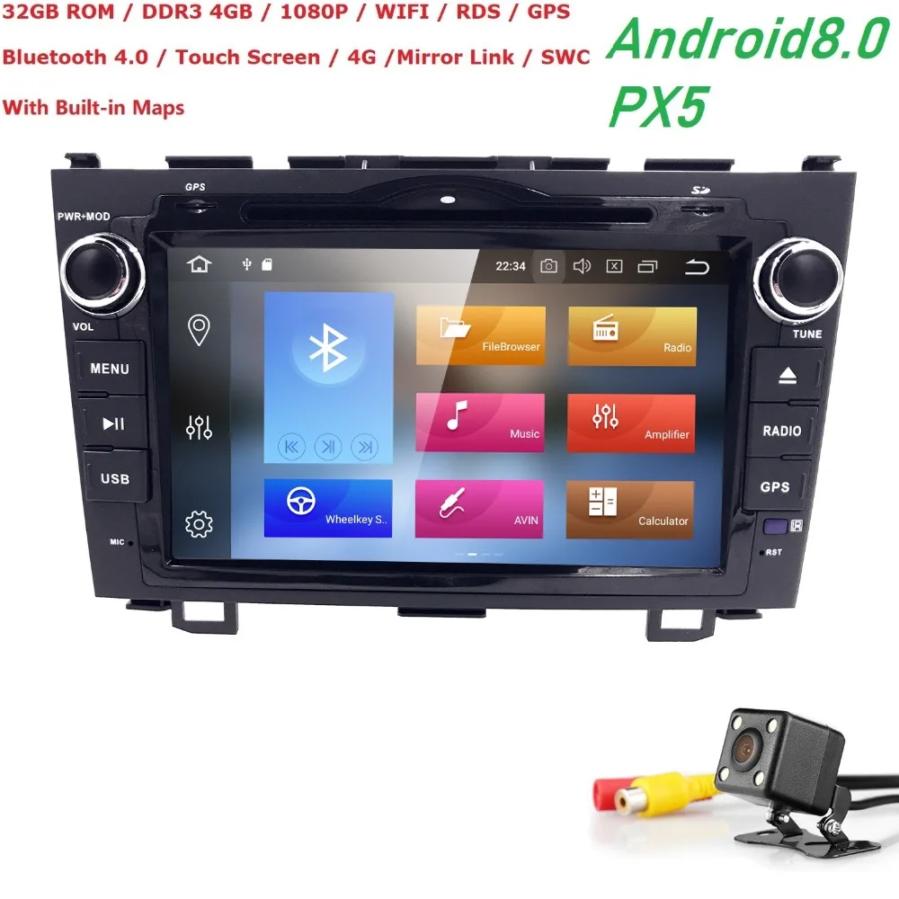 Best 4G+32G Android8.0 Car dvd Video player For Honda CRV 2006-2011 8OctaCore 8inch 2Din Car DVD Radio GPS Navigation TPMS OBDII DVBT 3