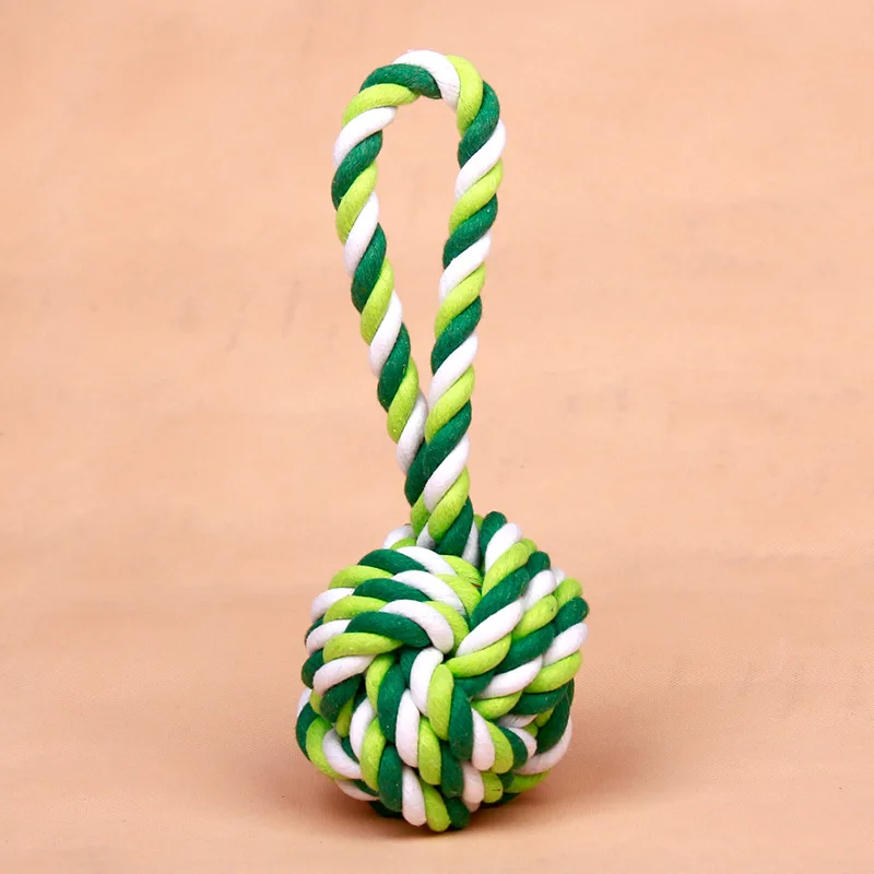 Dog training toy Rope Multicolor For Dog Double Knot Rope Chew Knot Toy Durable Braided Bone Tug Chewing Toy