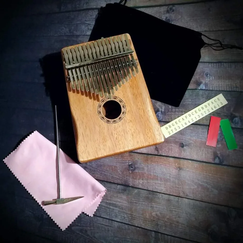 17 клавиш на палец Kalimba Mbira Sanza большой пианино карманный размер поддержка сумка
