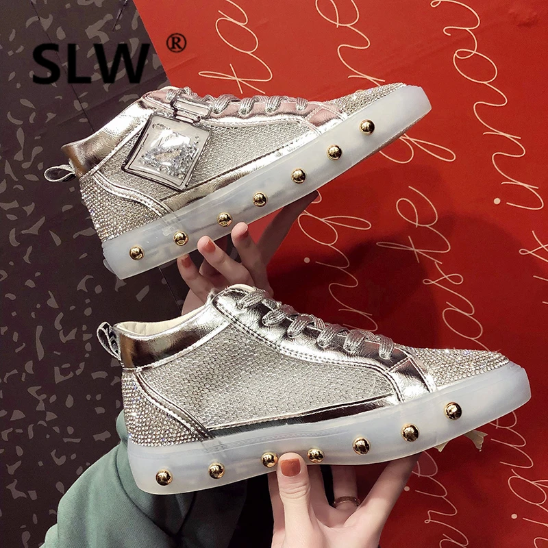 

women Crystal PU spring Casual Round Toe fashion new 2019 Rubber Basic Lace-Up flat woman leather shoes 2019 Basic PU Round Toe