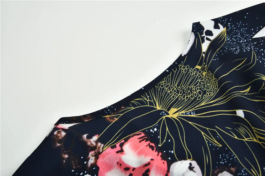 Gladiolus 2019 Spring Summer Dress Women 34 Sleeve V Neck Sexy Floral Print Bohemian Women Maxi Dress Long Beach Ladies Dresses (26)