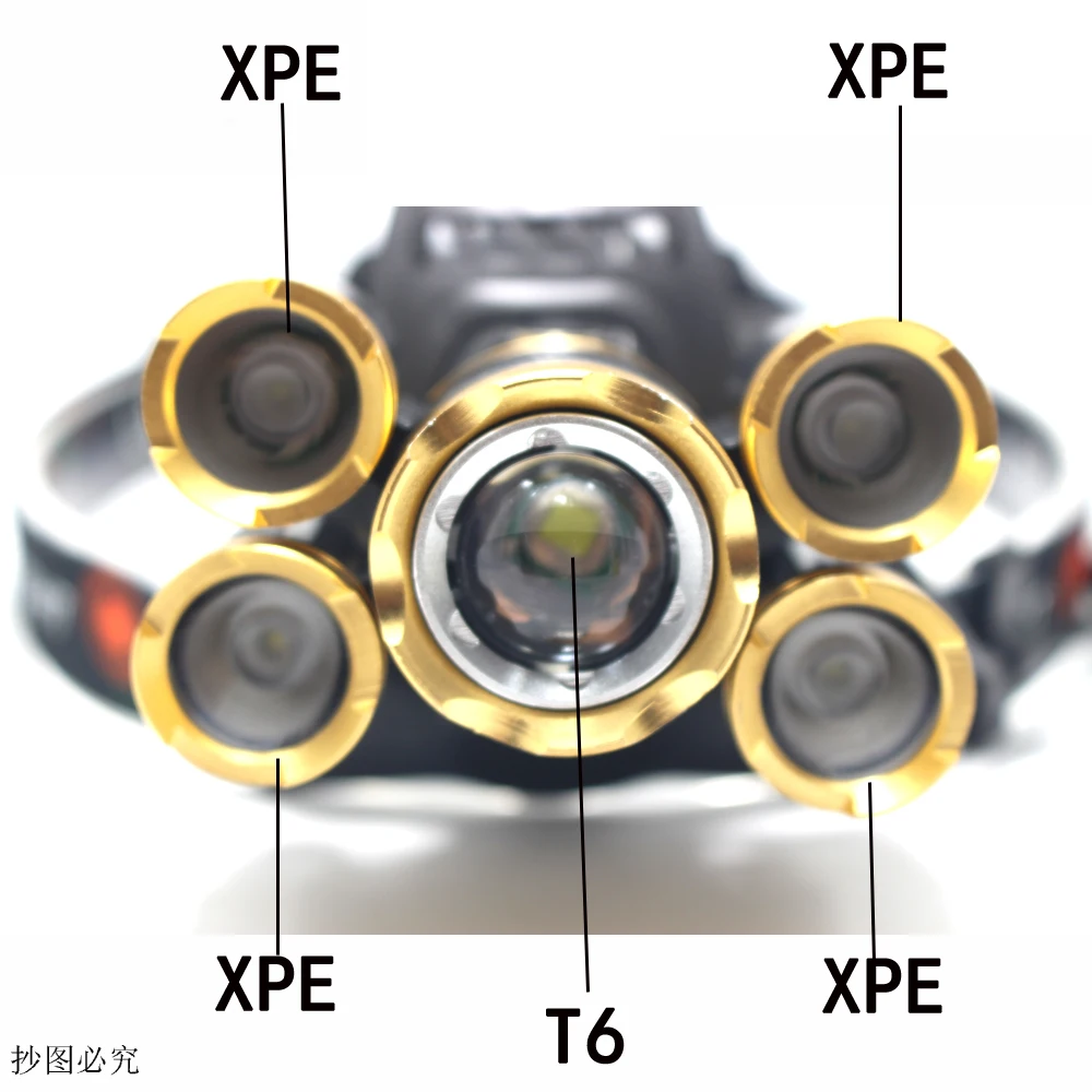 Налобный фонарь XML T6 + 4Q5 с зумом 8000 Люмен мощсветильник светодиодный налобный 18650