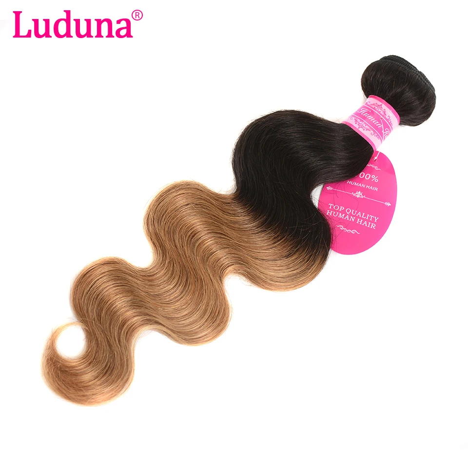 Ombre 3 Bundles Brazilian Body Wave Human Hair Weave Bundles Two Tone 1B 27 Black Blonde Non Remy Hair Extensions Luduna Hair Ombre 3 Bundles Brazilian Body Wave Human Hair Weave Bundles Two Tone 1B 27 Black Blonde Non Remy Hair Extensions Luduna Hair