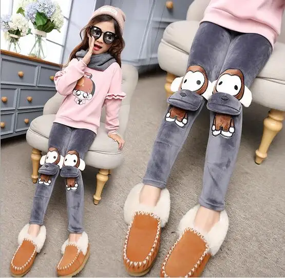 Koop 2018 winter kinderkleding meisjes leggings fashion skinny thicken fleece baby girl leggings voor meisjes kids lange broek