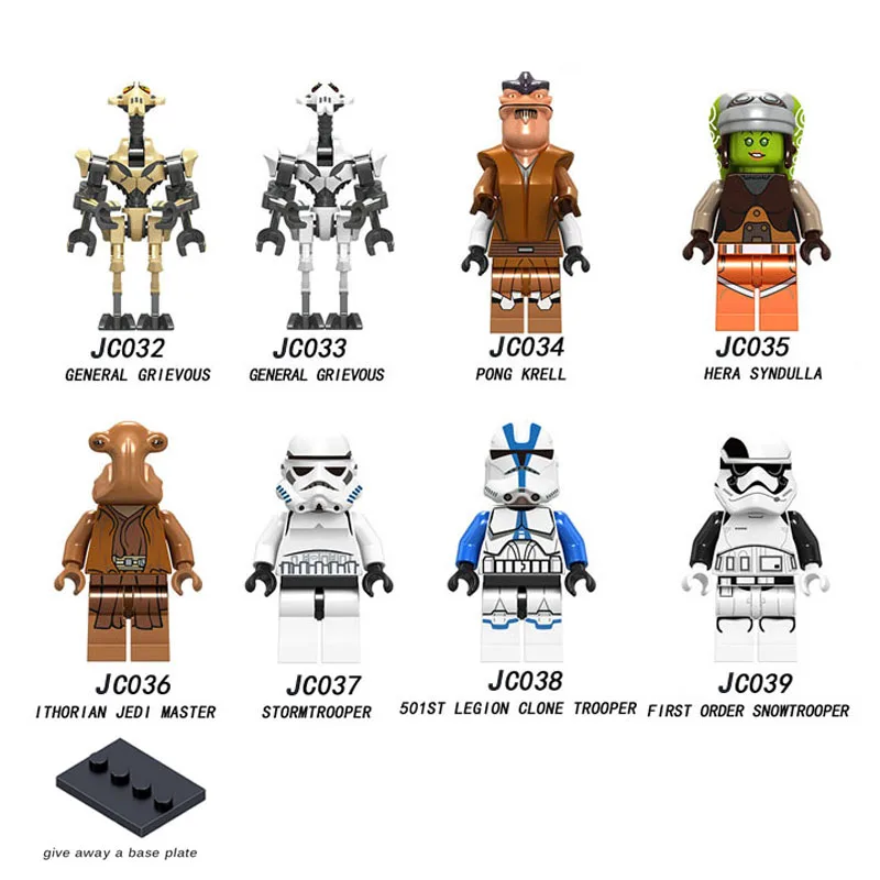 

Single Star Wars Stormtrooper Sergeant Maz Kannata Snoke General Grievous Pong Krell Jedi Master building block toy for children