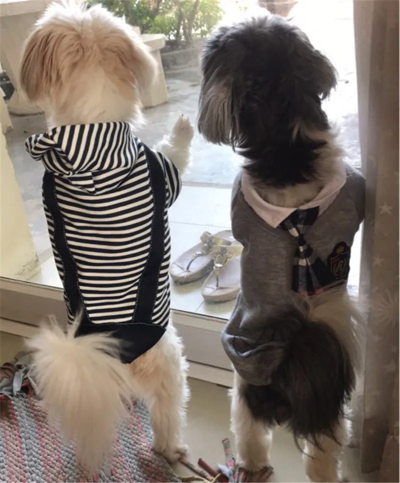Dog Clothes Stripe Hoodies Warm Pet Coat Outfit for Small Large Dogs Chihuahua Clothing Golden Retriever Coat Jacket2