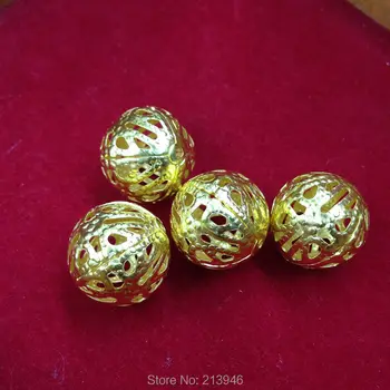 

18MM 60Pcs/Pack Hollow Flower Gold Color Metal Alloy Bead DIY Spacer Beads Jewelry Findings Accessories