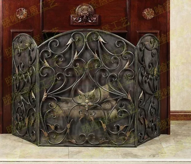 Кованая Железная напольная каминная камина с имитацией листьев, объемная мебель 1127