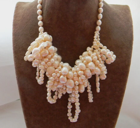 

ddh002329 18'' 5mm-10mm White Multi Shaped baroque Freshwater Pearl Necklace