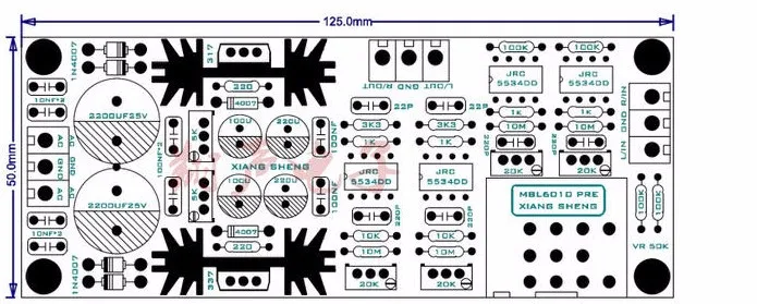 Быстрая Бесплатная Доставка 2 шт./лот mbl6010 платы усилителя 5534 pre-AMP pcb пустышка Предварительный усилитель