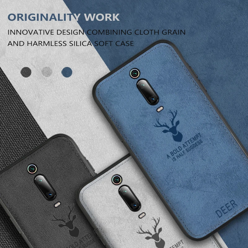 

Hot Cloth Texture Deer 3D Soft TPU Magnetic Car Case For Xiaomi Redmi K20 Built-in Magnet Plate Case For Redmi K20 Pro Cover
