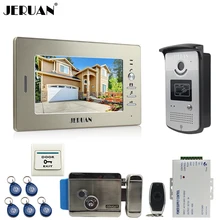 JERUAN 7“ LCD Screen Video Intercom Video Door Phone Handsfree System access control system+ 700TVL Camera +Electronic lock