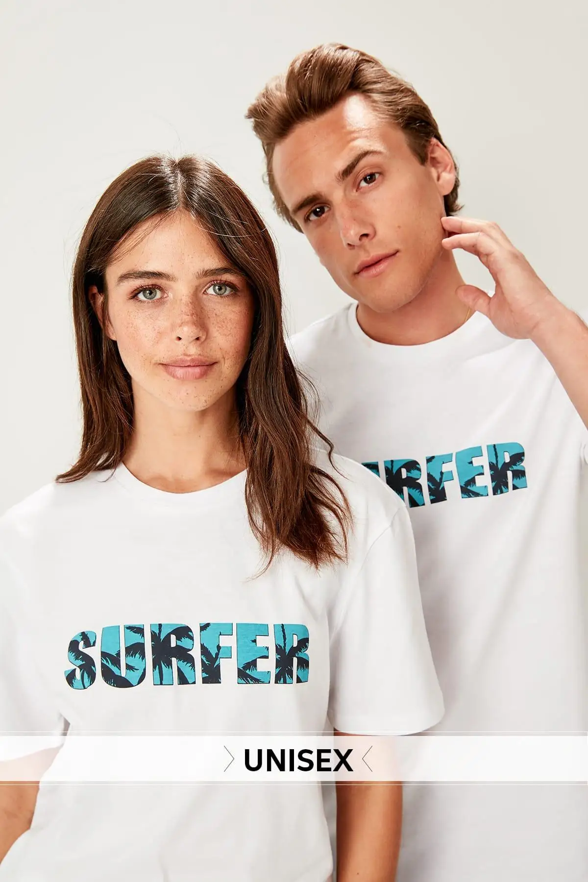 

Trendyol UNISEX White Printed T Shirt TWOSS19GS0136