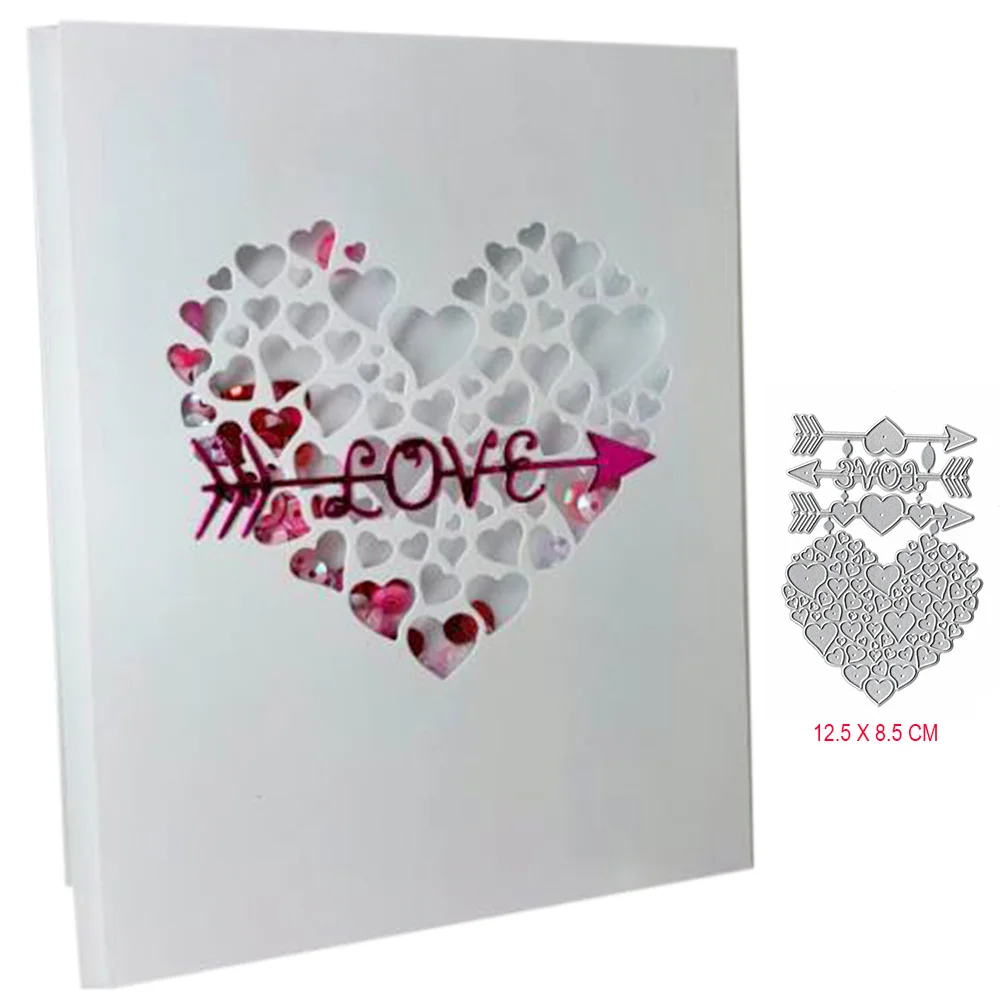 

Metal Cutting Die New Dies for 2019 Love Arrow Heart Stencil for Card Making Craft Dies Embossing Valentine Gift Scrapbooking