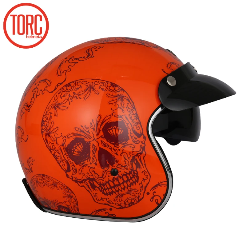 Torc 3/4 открытый лицо винтажный СКОТТЕР jet мотоциклетный шлем Ретро шлемы Vespa для чопперов велосипедный шлем - Цвет: 13