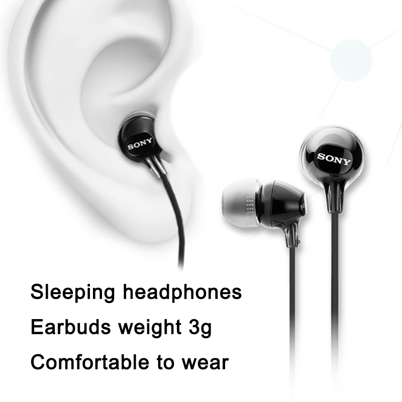 Оригинальные MDR EX15AP 3 5 мм стерео наушники музыкальные гарнитура для сна Iphone Sony