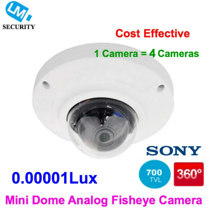  Min. Illumination 0.00001 Low Lux D/N Full color Effio-E 700TVL Analog Fish-Eye Panoramic Camera 360 degree Vandalproof Camera 