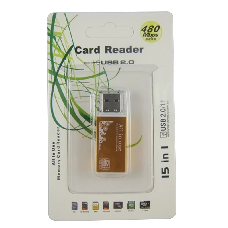 Высокая Скорость card reader 4 в 1 SD TF MS M2 Micro USB многофункциональный чтения карт памяти адаптера для портативных ПК телефон