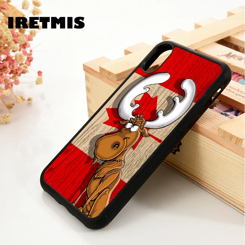 Iretmis 5 5S SE 6 6S Чехол Для Телефона iPhone 7 8 plus X Xs 11 Pro Max XR elk мультяшный канадский флаг