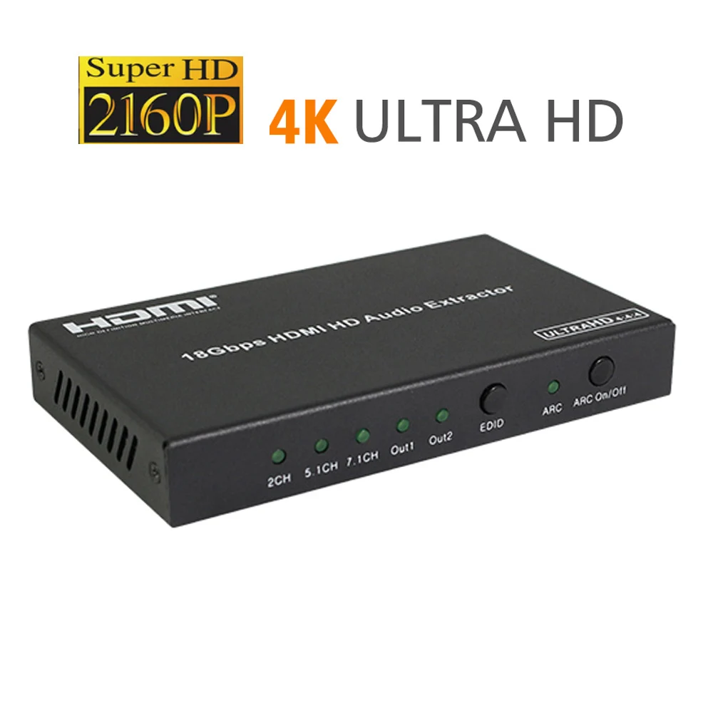 Digitale Analogico 4 k HDMI 2.0 ARC HD Audio Extractor 5.1CH/7.1CH ottico SPDIF Convertitore loop o