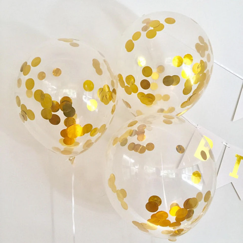 gold confetti balloons