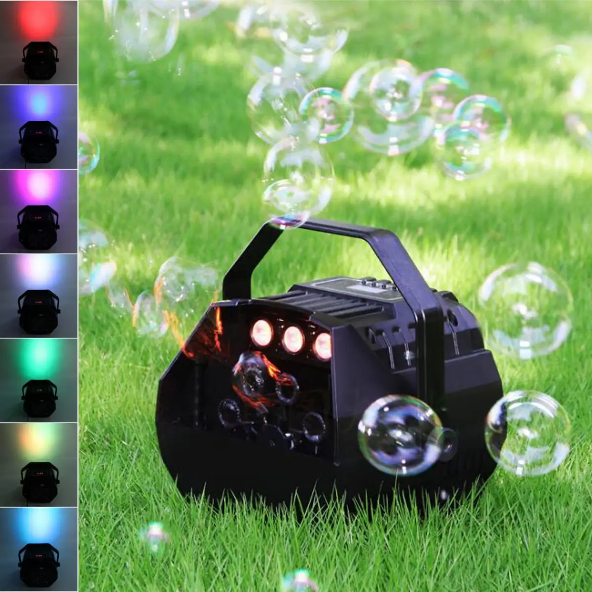 

15W Portable LED Electric Bubble Machine Wedding Party Stage Effect Light Wireless Remote Control Outdoor Fun Toy DJ Bar Party