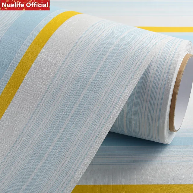 Special Offers Blue stripe widened thick self-adhesive wallpaper wedding room dining room bedroom living room wall waterproof wallpaper Special Offers Blue stripe widened thick self-adhesive wallpaper wedding room dining room bedroom living room wall waterproof wallpaper