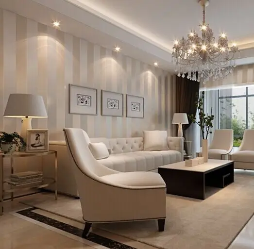 The Mordern Non Formaldehyde Flocking Striped Wallpaper Bedroom The Mordern Non Formaldehyde Flocking Striped Wallpaper Bedroom Living Room Parallel Line For Wall Paper Elegant Style Thicker In Stickers From Home