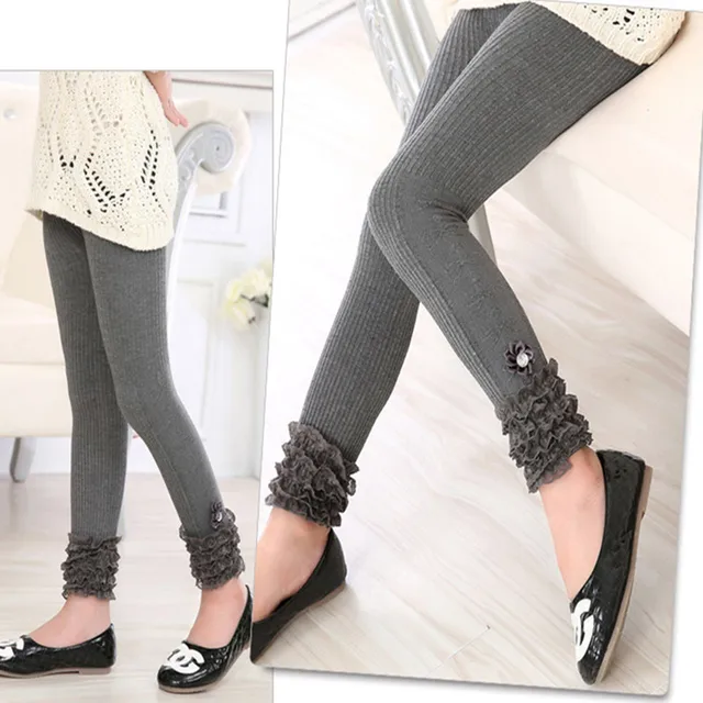 1 PCS Fashion Leggings Soft Solid Black Kids Girl Trousers Girls ...