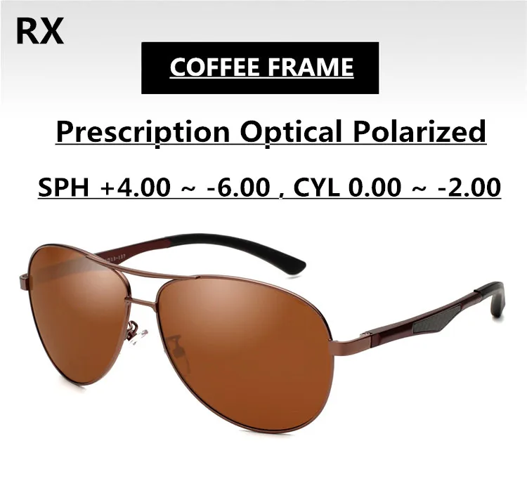 Men's Sunglasses Brown Polarized CR39 Prescription Myopia Optical EXIA