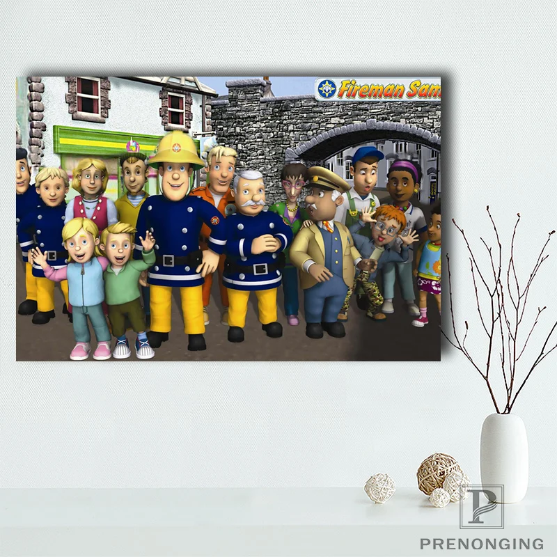 

Canvas Poster Silk Fabric Fireman Sam Custom Paper Classical Picture Retro Prints posters Poster home decor #190114