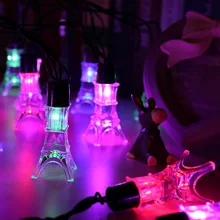 Башня Волшебные светодиодные фонарики гирлянды свадебные украшения черные супер яркие гирлянды водонепроницаемые рождественские гирлянды открытый свет