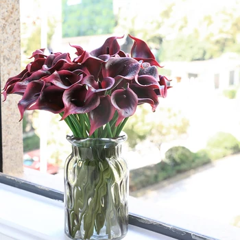 

31 Pieces Calla Lily PU Real Touch Decorative Vase Artificial Flower Fake flower lifelike flowers bud Decorating hotel