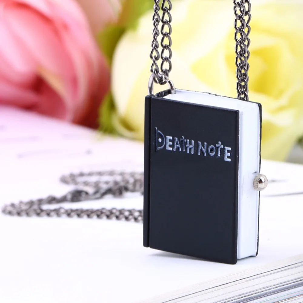 1pc Worldiwde Vintage Unique Death Note Book Quartz Pocket Watch Pendant Necklace Gift Hot Popular Relogio De Bolso