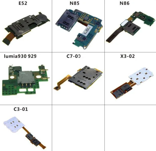 Новое гнездо для карты памяти держатель считыватель гибкий кабель для Nokia E52 N85 N86 930 929 C7 X3-02 C3-01 слот для sim-карты гибкий кабель
