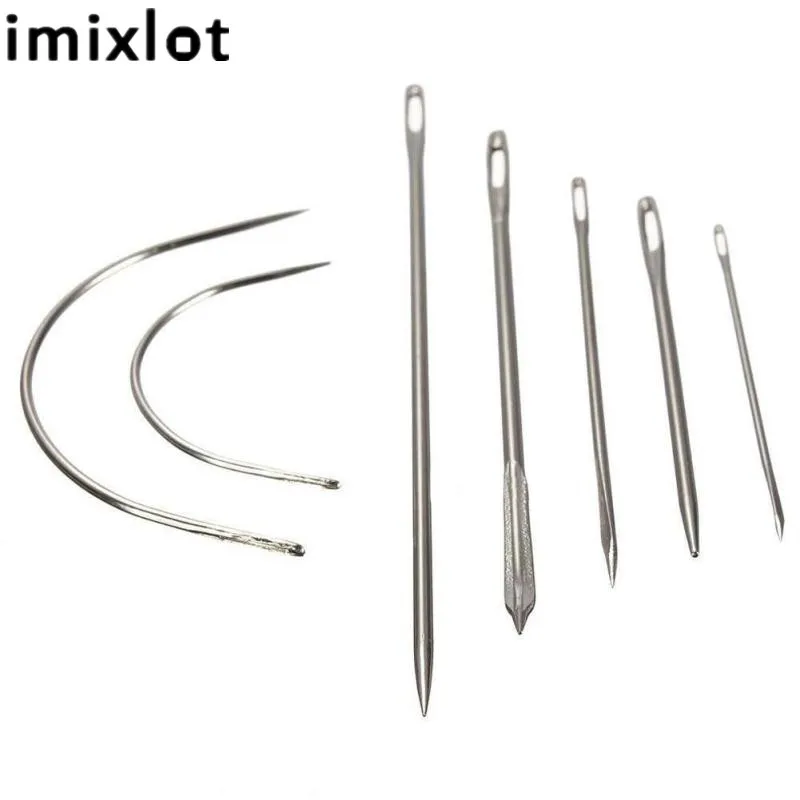 Imixlot 7 Pcs Long Curved Needle Weaving Head Sewing Needles For Hair