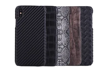 

50pcs/lot Free Shipping New Snake Croco Pattern Stick Leather Hard Cover Case for iPhone X