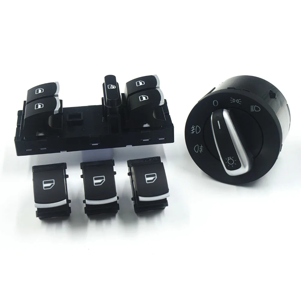 100 New Chrome Auto Headlight switch+ Master & Single Window Switch